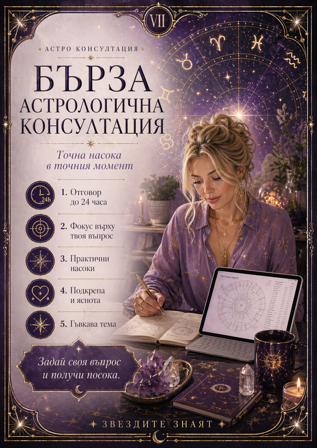 Бърза астрологична консултация до 24 часа